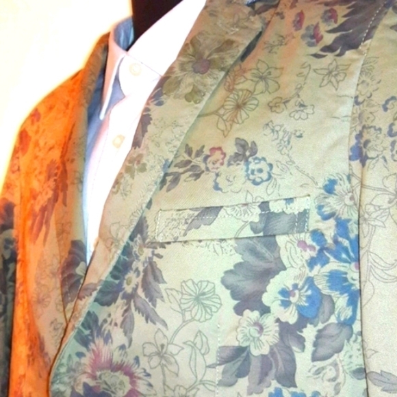 ESTIVANELI Botanical Print Euro Style Blazer, 40L - Picture 1 of 7